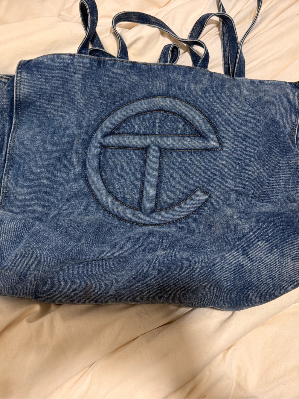 Telfar Large Denim Tote Bag